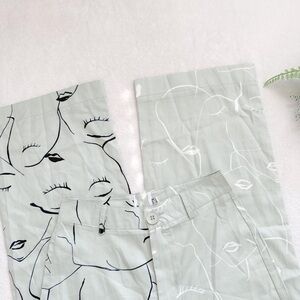 Princess Polly Abstract Line Art Light Sage Pants Set